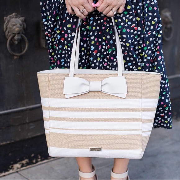 kate spade Handbags - Straw & Leather Tote